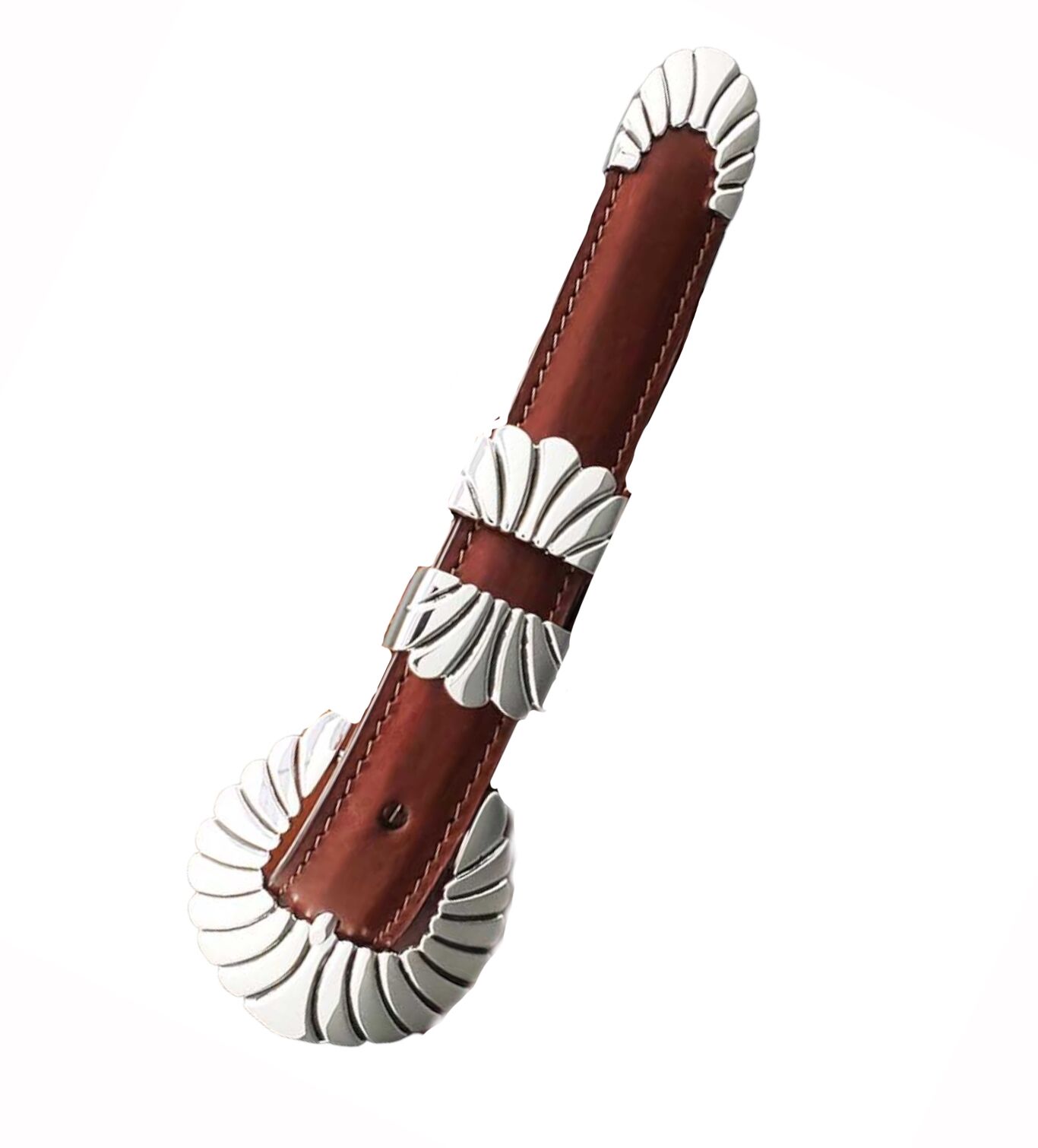 Alexander Kalifano 'The Columbine' 4pc. Sterling Silver Scalloped Ranger Buckle Set